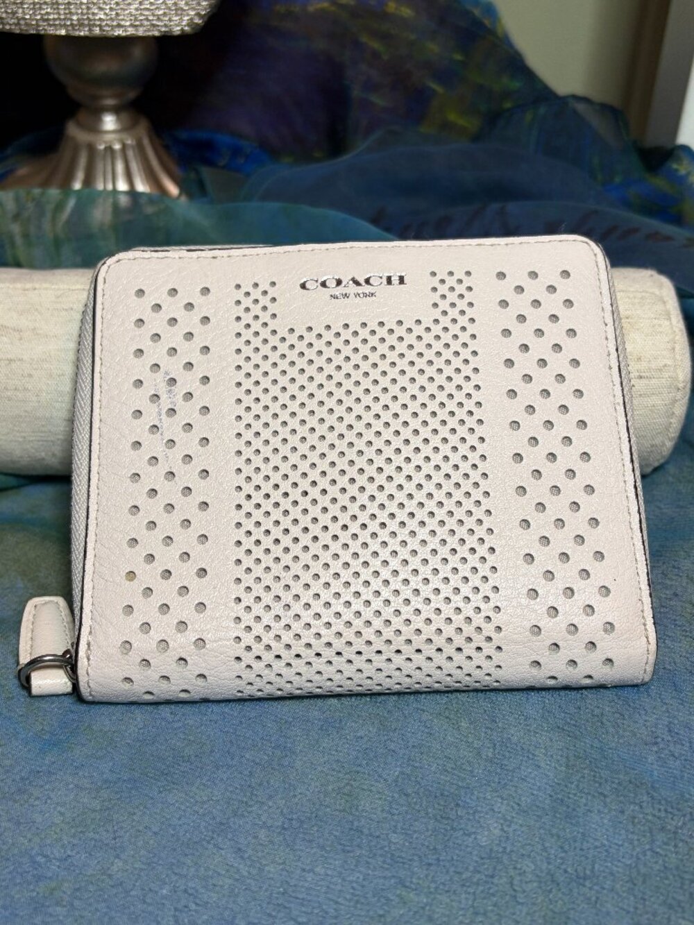 Coach Perforated Leather Zip-Around Wallet